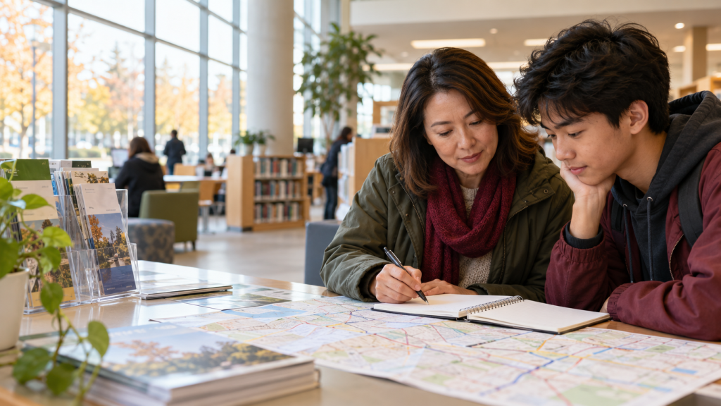 Newcomer family planning local services and transit in York Region.